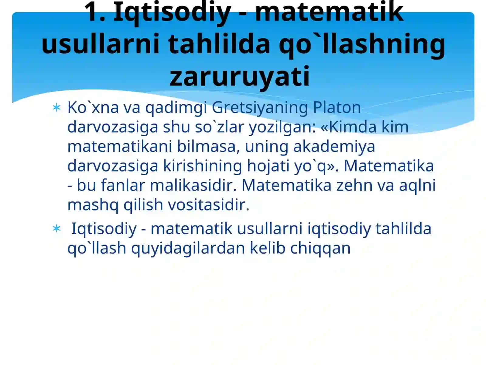 Mavzu: Iqtisodiy matematika usullari 4