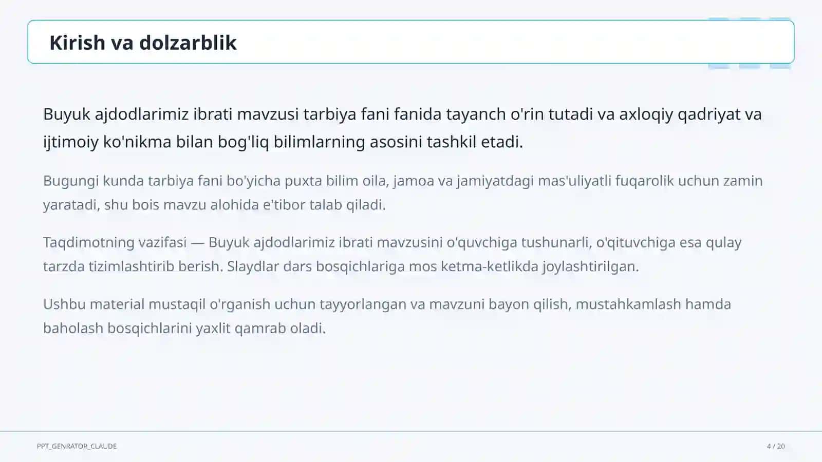 Buyuk ajdodlarimiz ibrati (6-sinf) 4