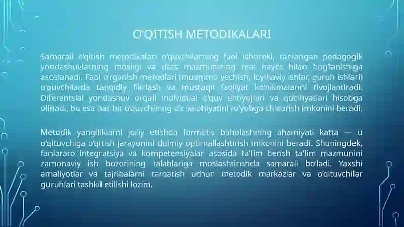 Talimda sifat va samaradorlikni oshirish 4