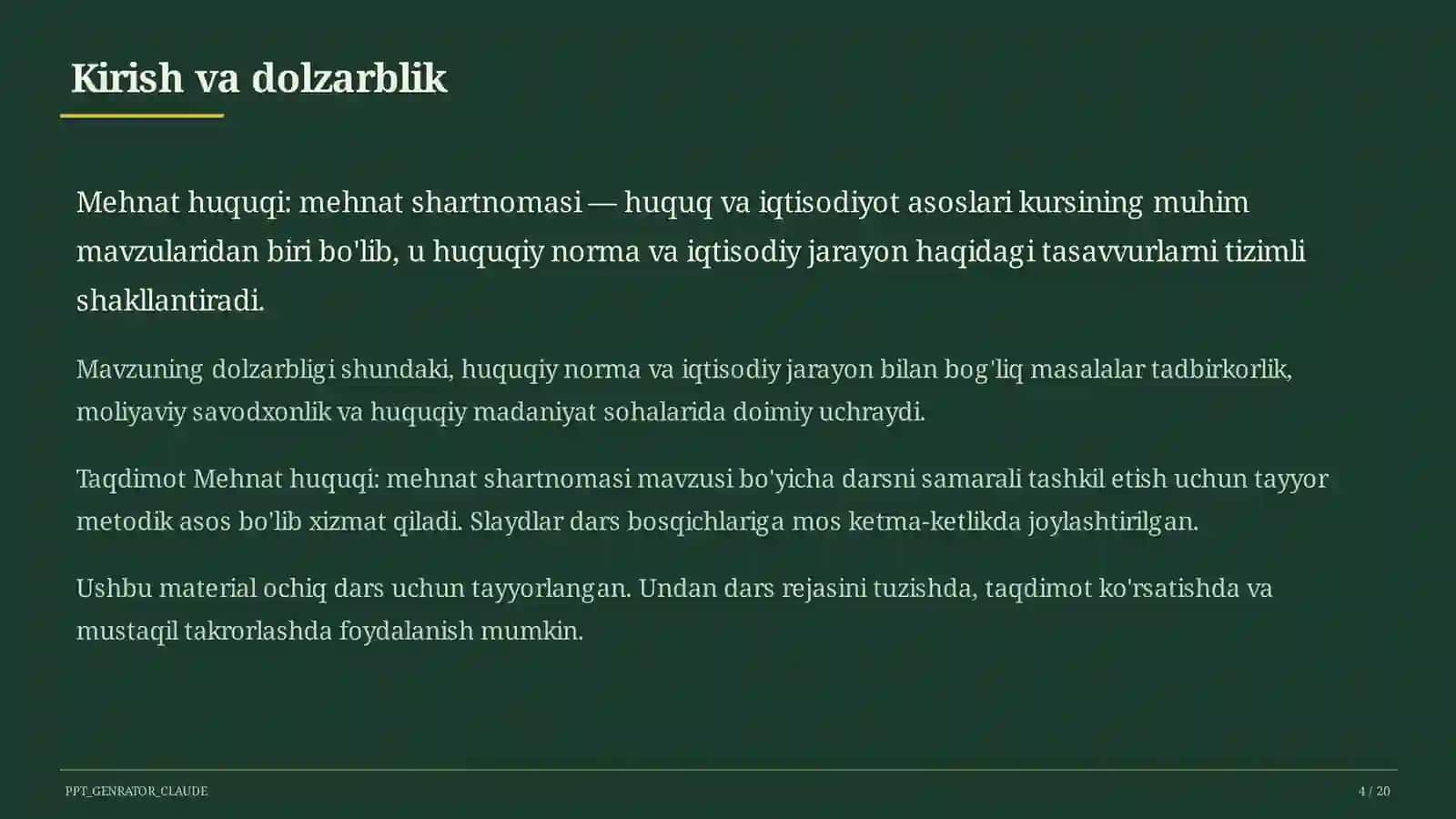 Mehnat huquqi: mehnat shartnomasi (9-sinf) 4