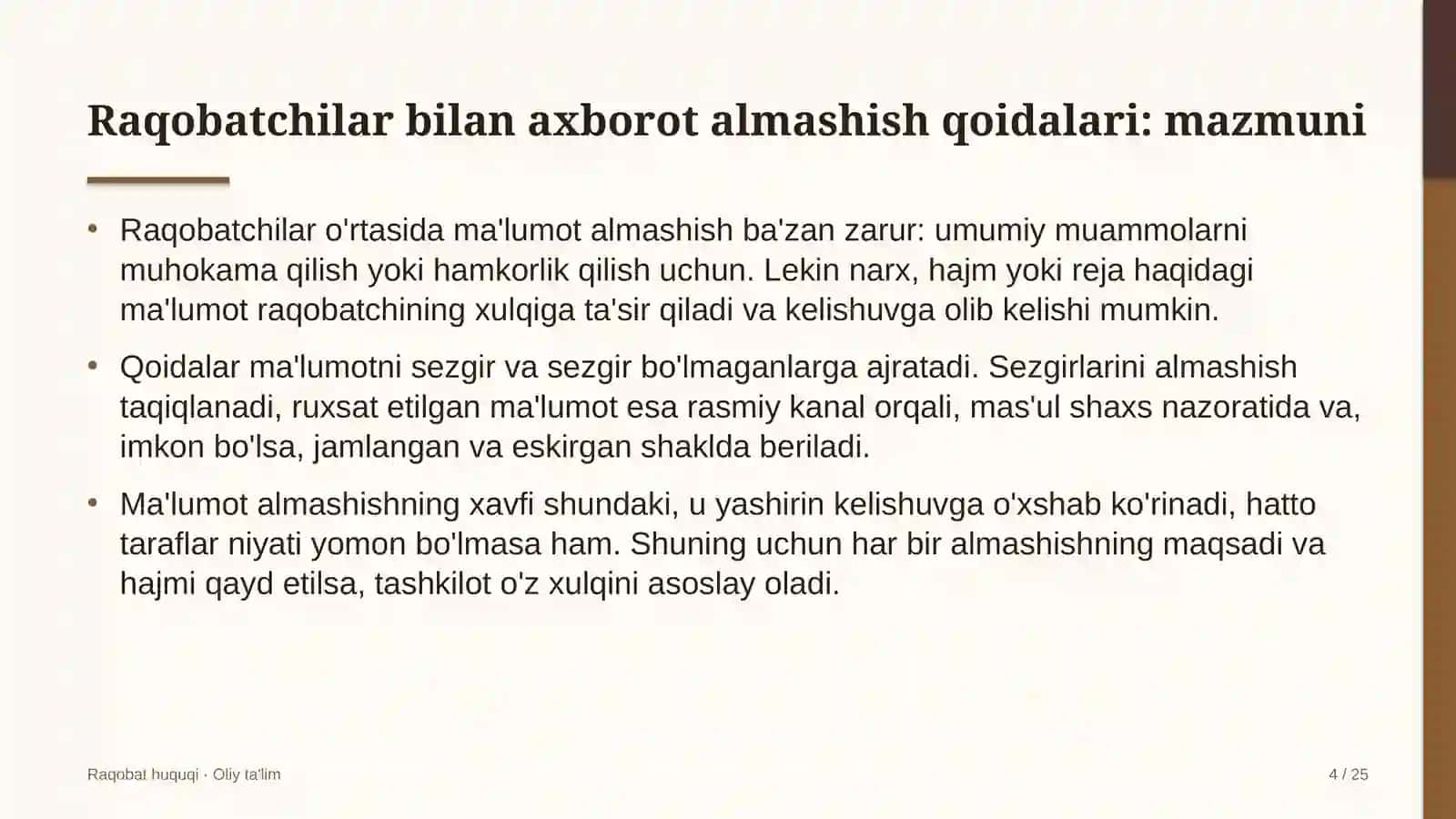 suyultirilgan gaz ishlab chiqarishda raqobatchilar bilan axborot almashish qoidalarini belgilash 1322 4