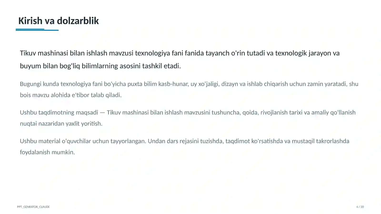 Tikuv mashinasi bilan ishlash (6-sinf) 4