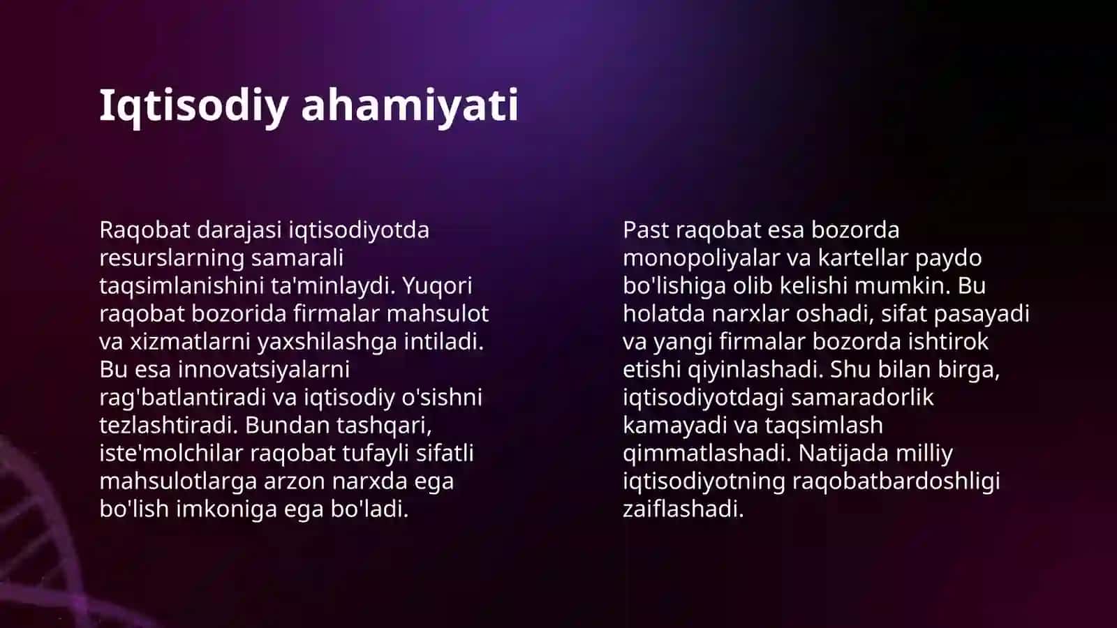 RAQOBAT DAEAJASI KO'RSATKICHLARI VA ULARNI ANIQLOVCHI OMILLAR 4
