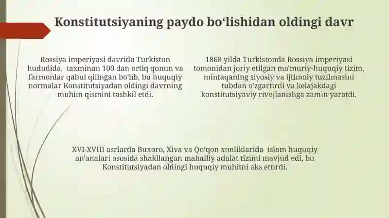 Konstitutsiyaning tarixiy rivojlanish bosqichlari 4