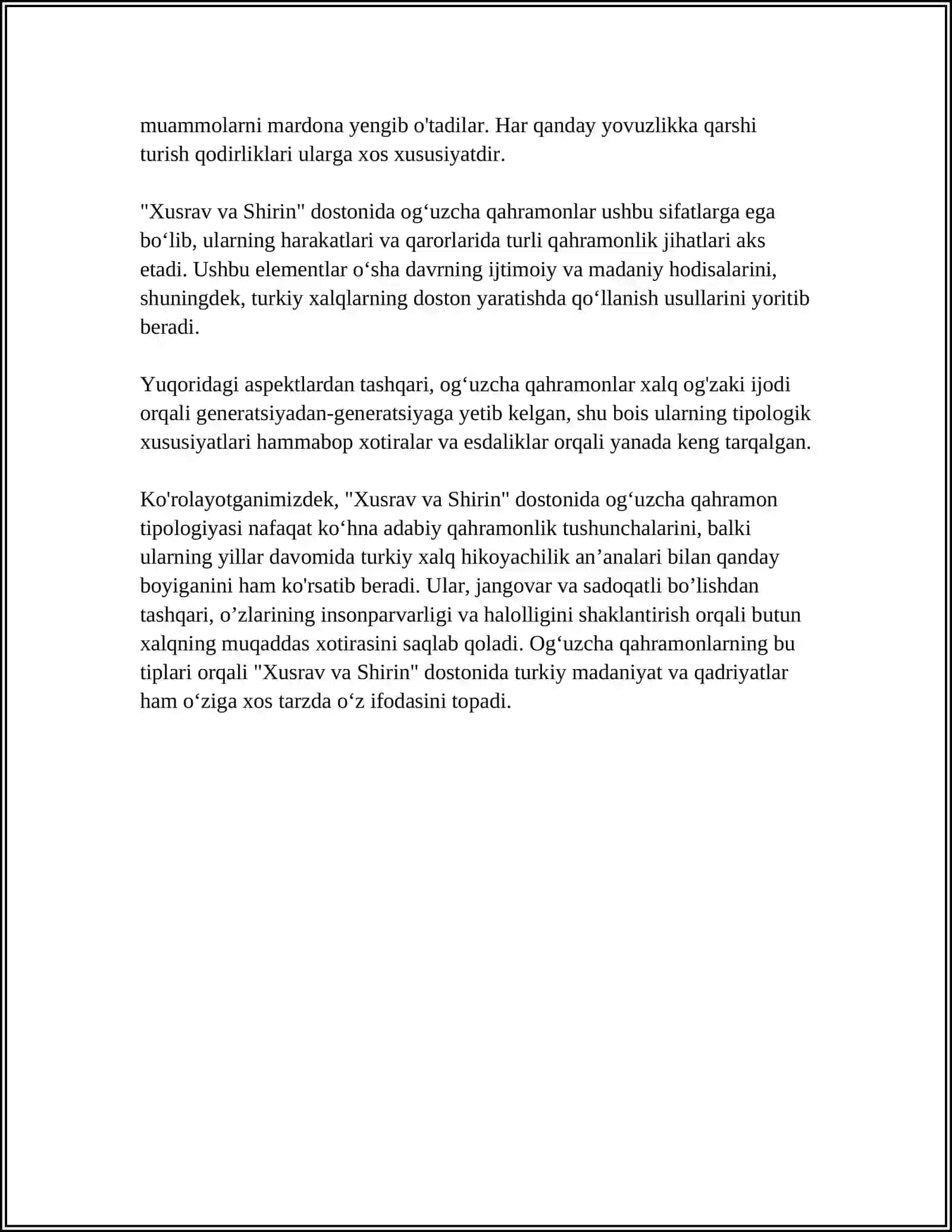 Xusrav va Shirin dostonidagi og'uzcha elementlar 4