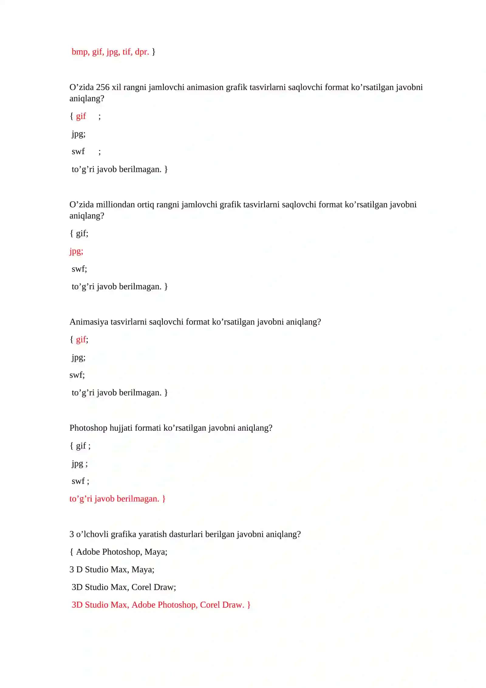 Kompyuterli grafika fanidan topshiriqlar 4
