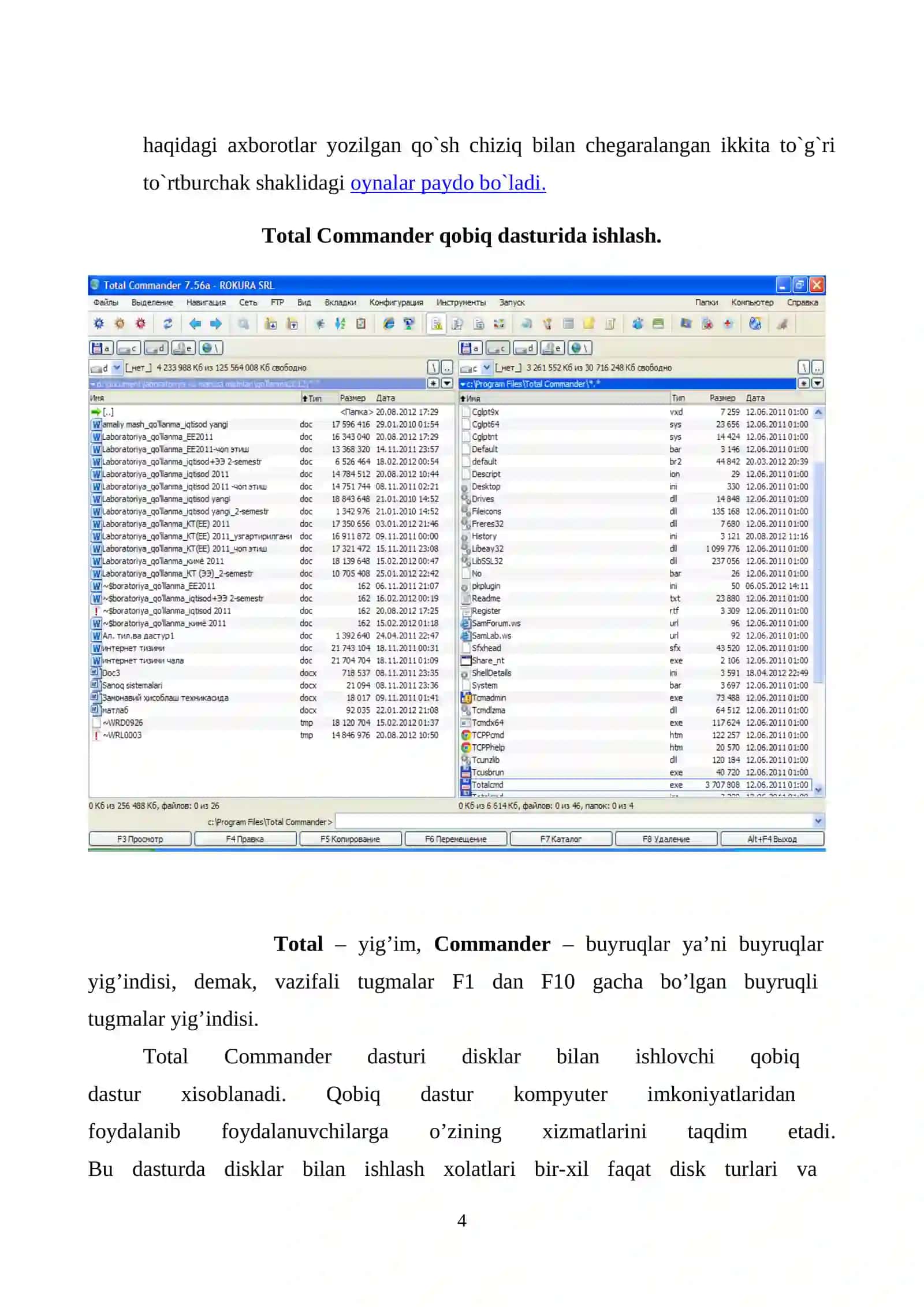 Total Commander buyruqlari 4