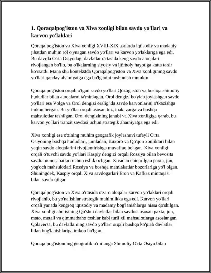 Qoraqalpoqlarning XVIII XIX ASRDAGI QO'SHNI DAVLATLAR BILAN SAVDO VA MADANIY ALOQALARI 4