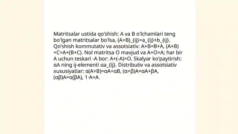Matritsalar va Determinantlar 4