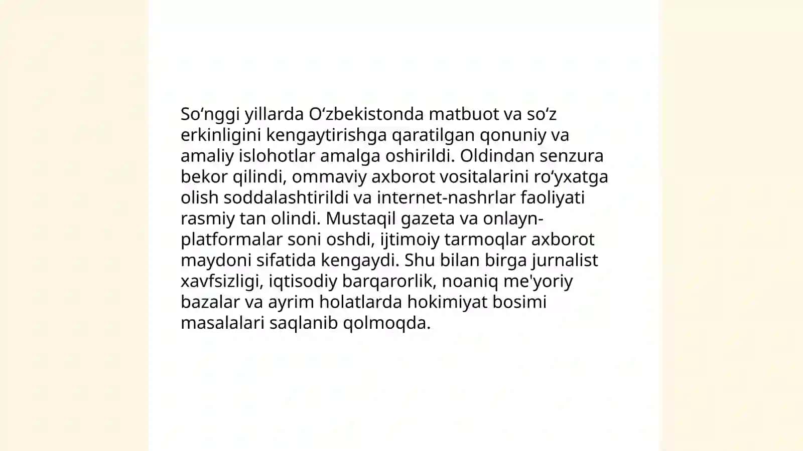 Ommaviy axborot vositalari faoliyati 4