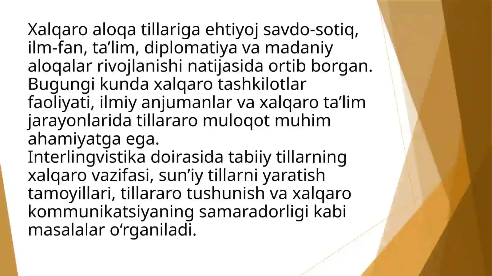 Interlingvistika. Xalqaro tabiiy va xalqaro sun’iy tillar 4