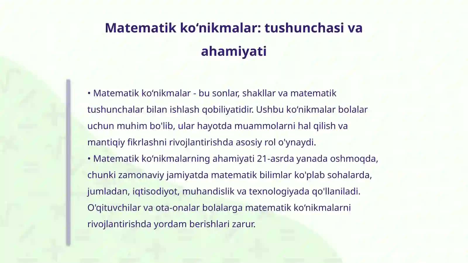 Aqliy rivojlanishning kechikishi va uning matematik ko‘nikmalarga ta’siri 4