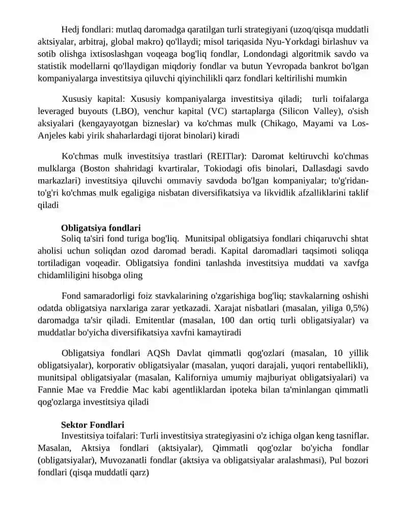Yer fondi toifalar 4