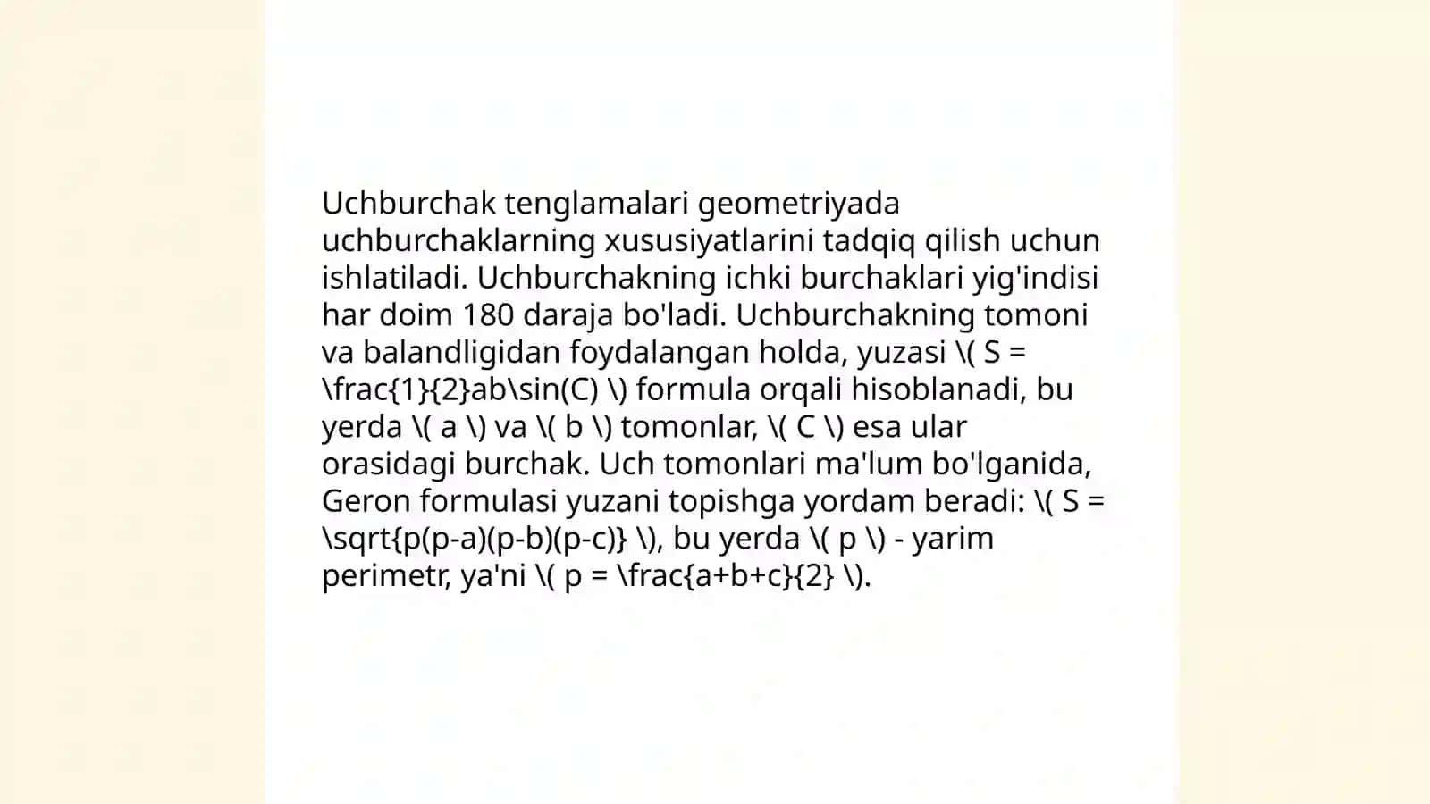 Uchburchaklar yuzi 4