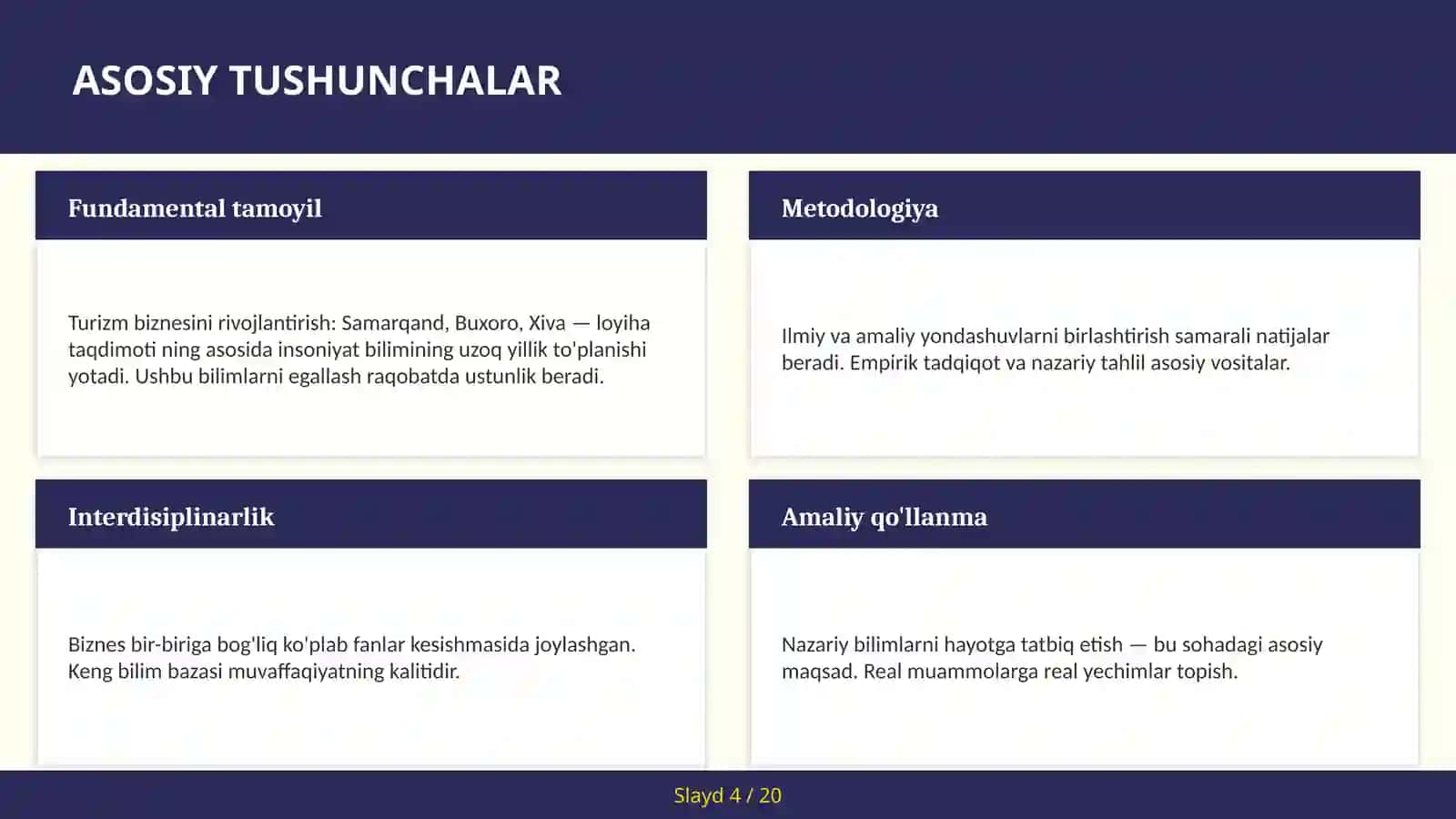 Turizm biznesini rivojlantirish: Samarqand, Buxoro, Xiva — loyiha taqdimoti 4