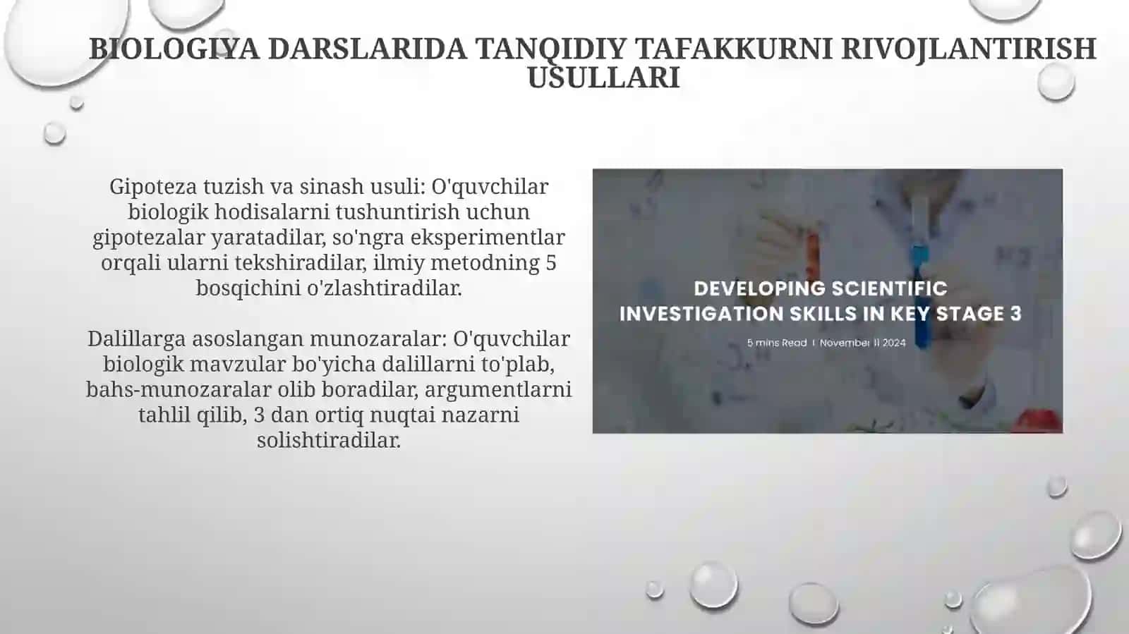 Biologiya darslarida tanqidiy va tizimli fikrlashni rivojlantirish 4