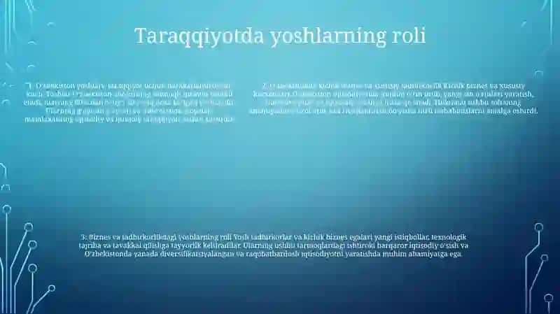 O'Zbekistonda Kichik Biznes Va Xususiy Tadbirkorlikning Holati Va Uni Rivojlantirishda Yoshlarning Roli 4