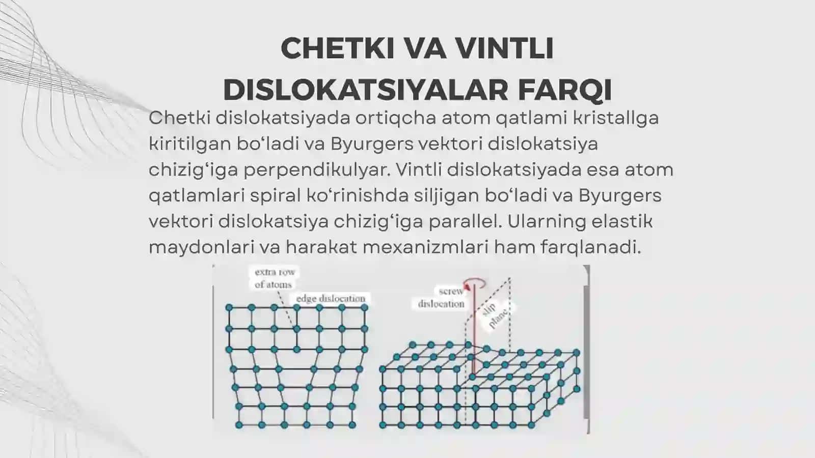 KRISTALL PANJARALARDA DISLOKATSIYALAR VA ULARNING XOSSALARI 4