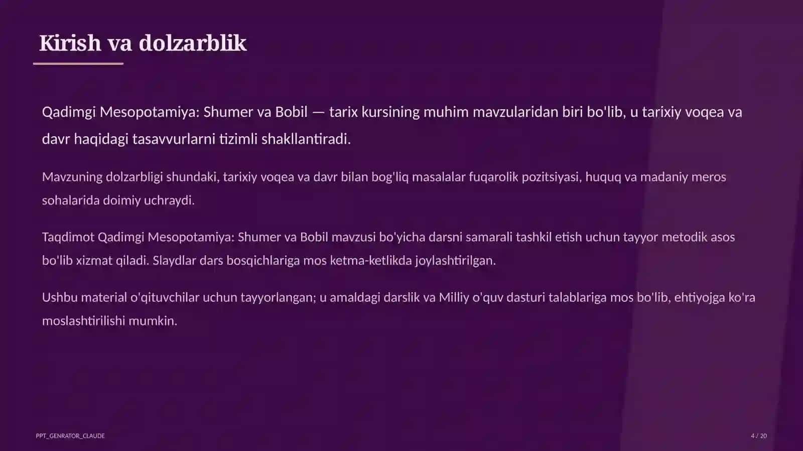 Qadimgi Mesopotamiya: Shumer va Bobil (6-sinf) 4