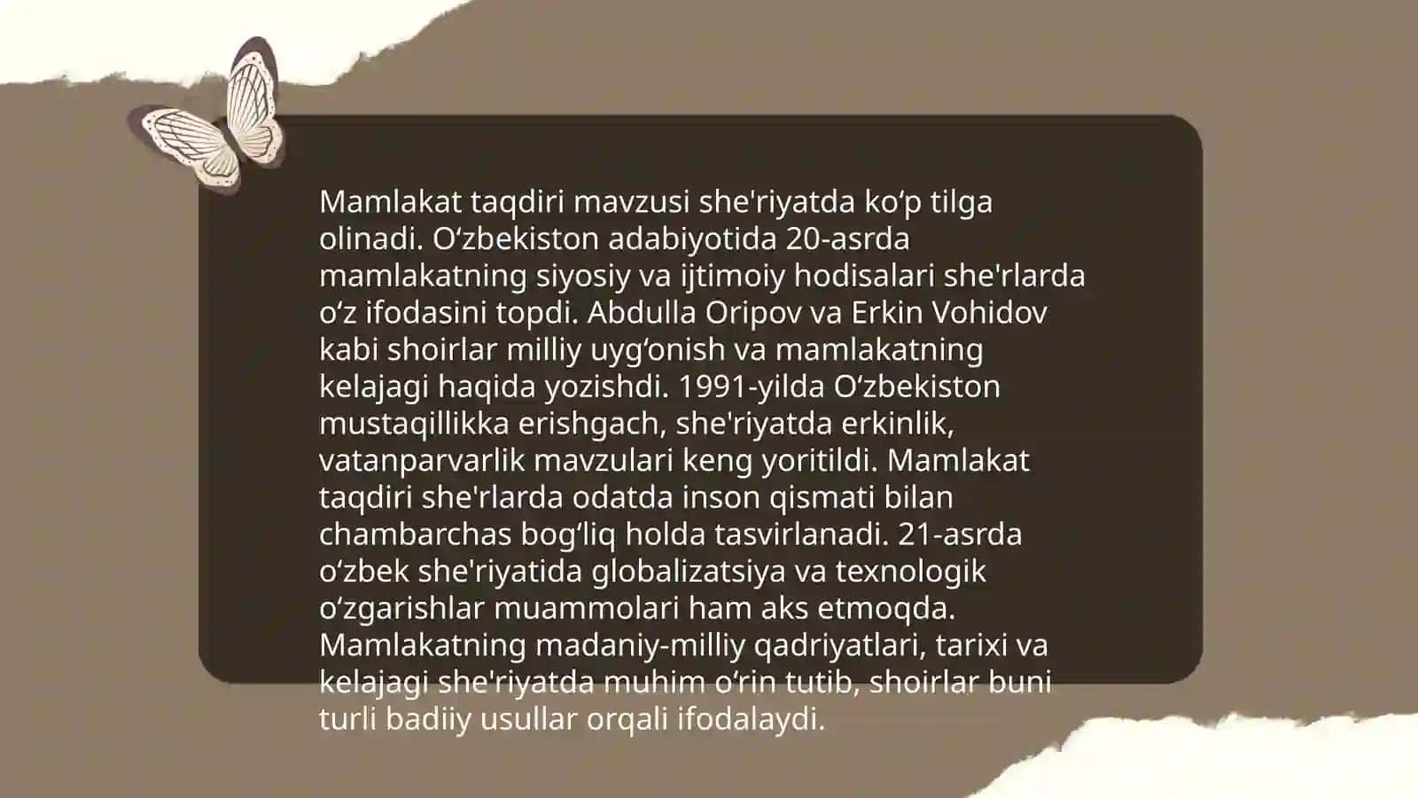 Muhammad Yusuf she'rlarida vatan madhi. M Kenjayev she'riyati va tarjimalari 4