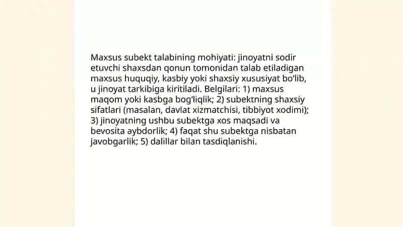 Maxsus subektli jinoyatlar 4
