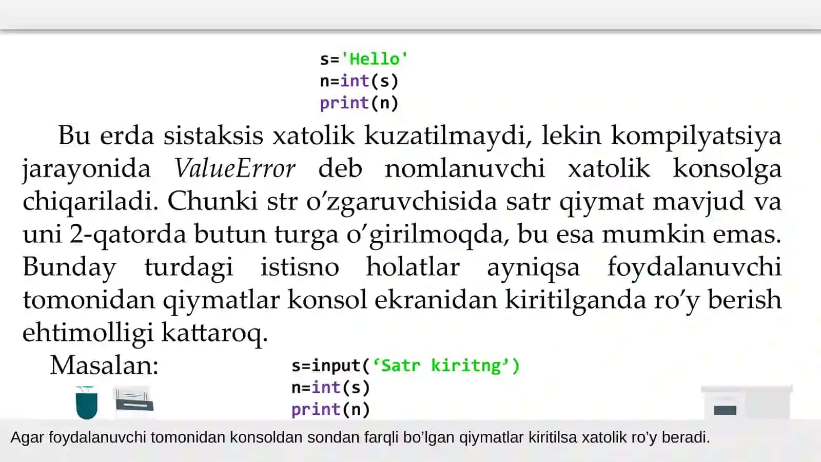 Python dasturlash tilida Istisnolar 4