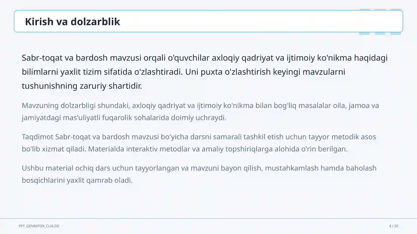 Sabr-toqat va bardosh (5-sinf) 4