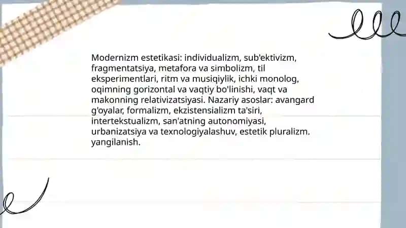 XX asrda modernizm adabiyoti 4