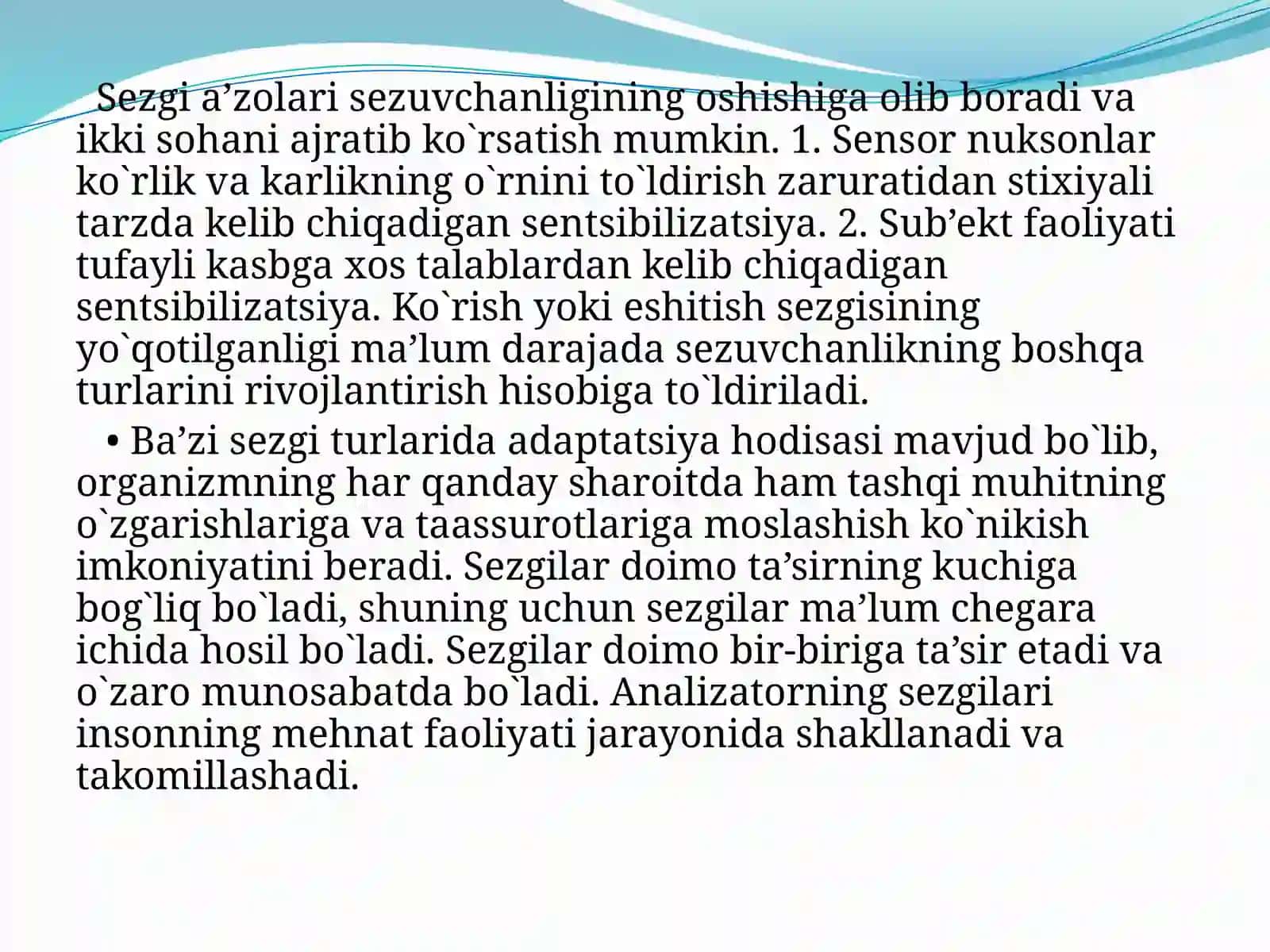 Sezgi va idrokning psixologik mohiyati, fiziologiyasi 4
