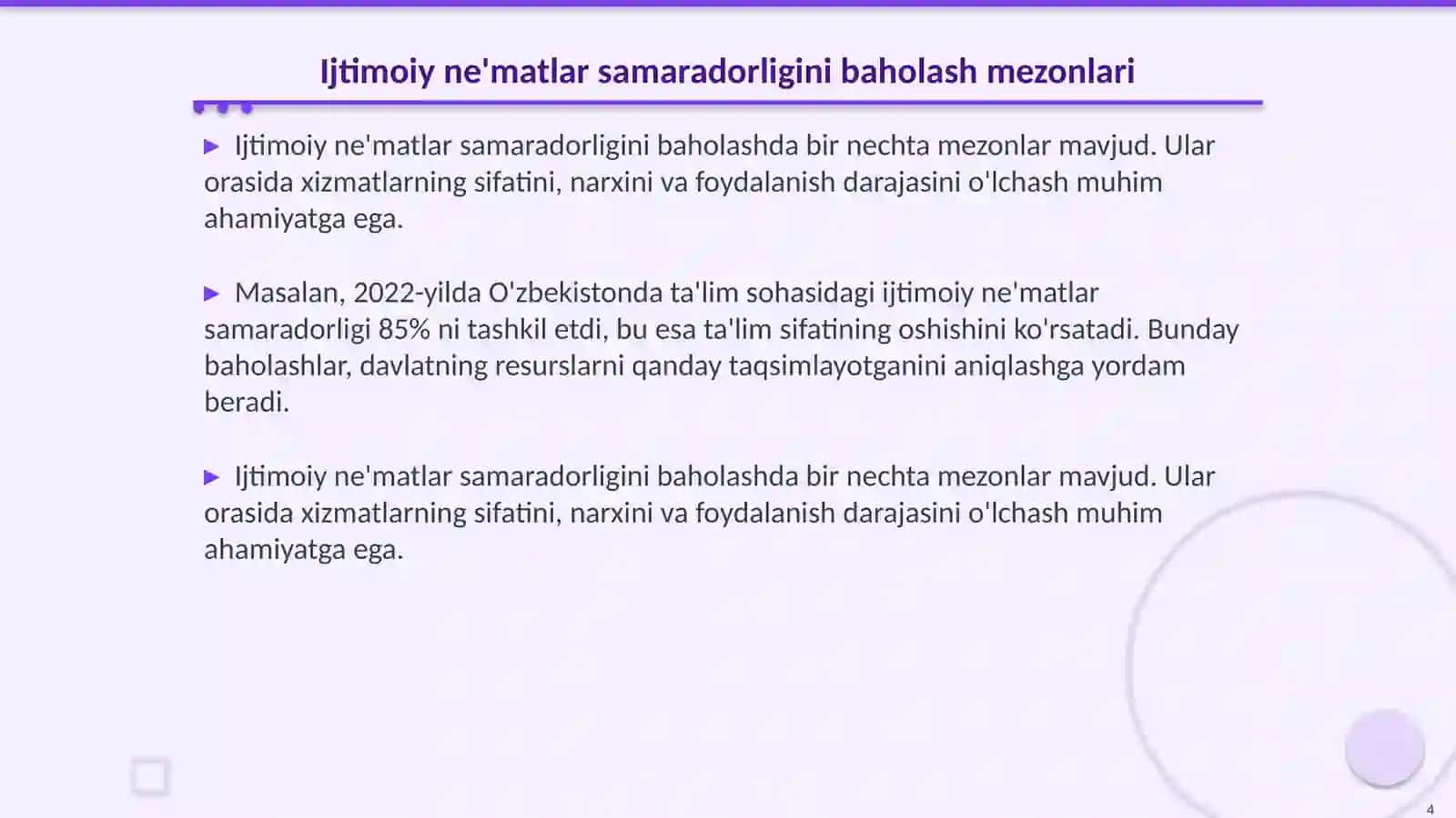 Ijtimoiy ne'matlar samarador va raqobatli taminot 4