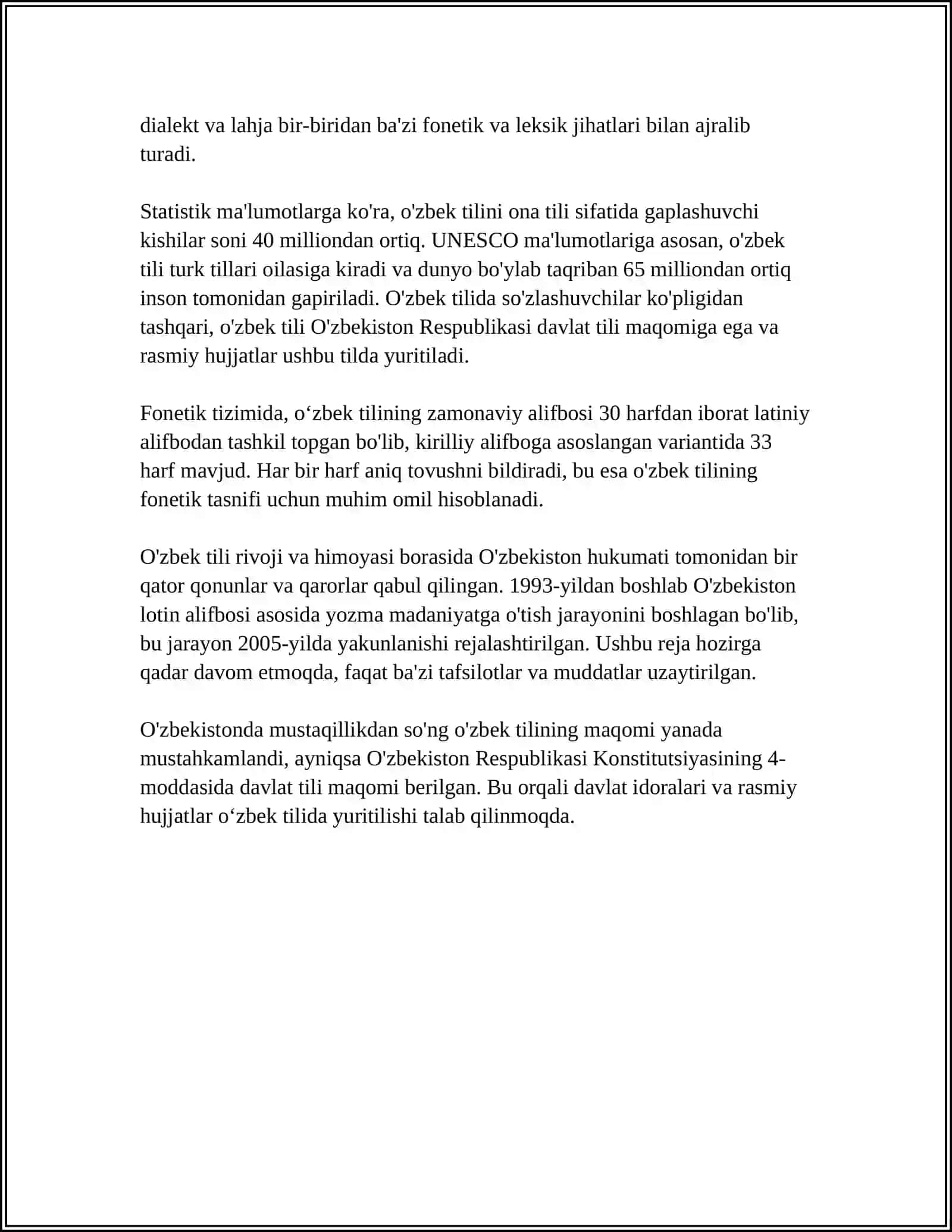ONA TILIDAN DARSLIK VA OʻQUV QOʻLLANMALARINING BOBLARI VA MAVZULARINI OʻRGANISH 4