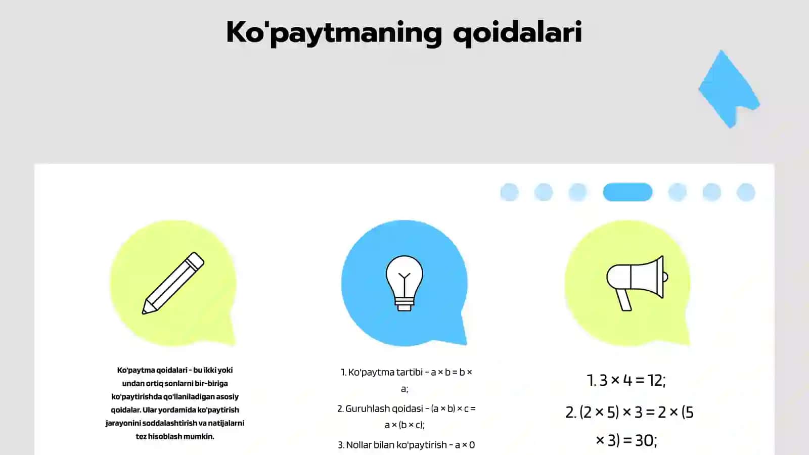 Ko'paytmaning Tarifi 4