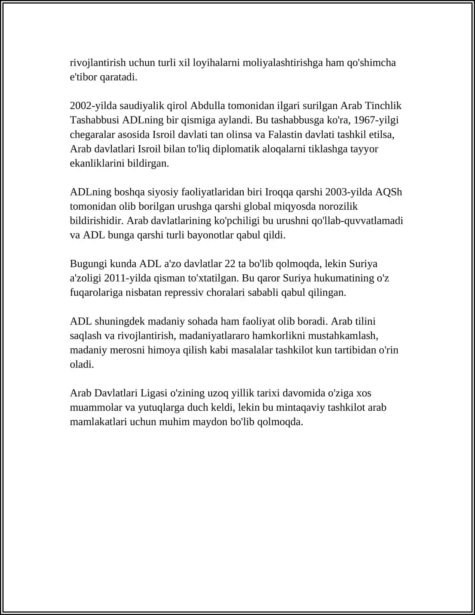 ARAB DAVLATLARI LIGASINING MAQSADI 4