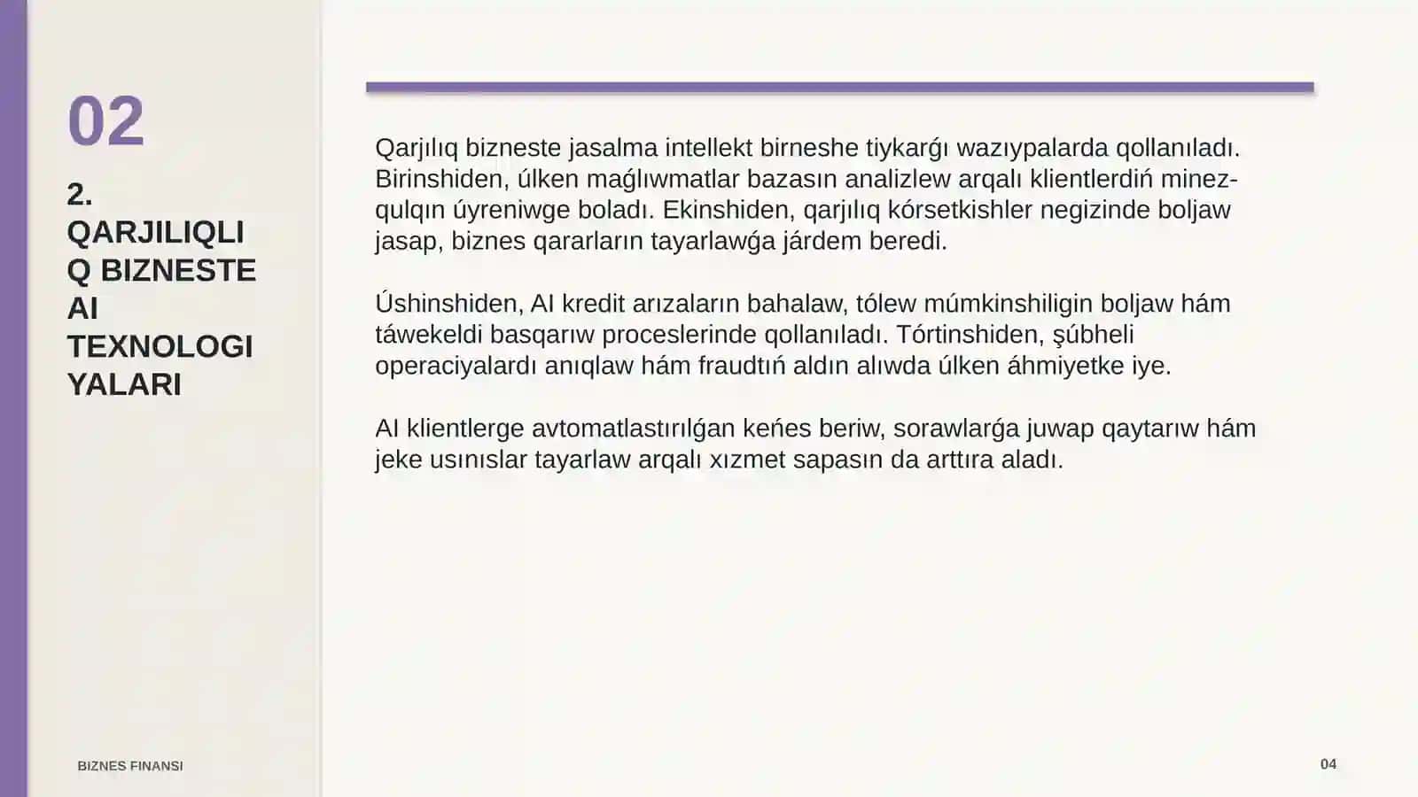 Qarjiliqliq Biznes Tez O'zgerip, AI va Avtomatlashtiruv Texnologiyalari 4