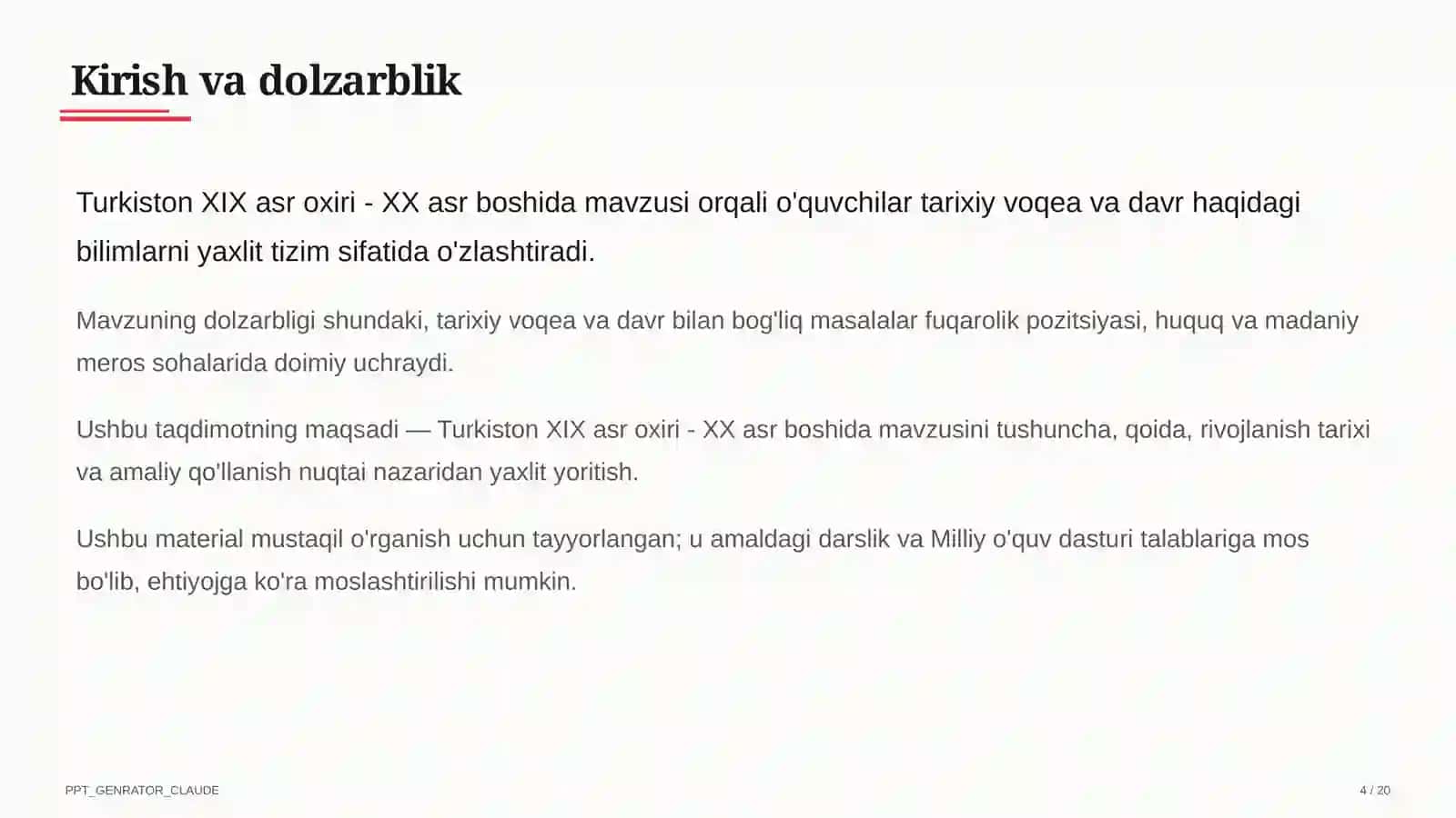 Turkiston XIX asr oxiri - XX asr boshida (9-sinf) 4