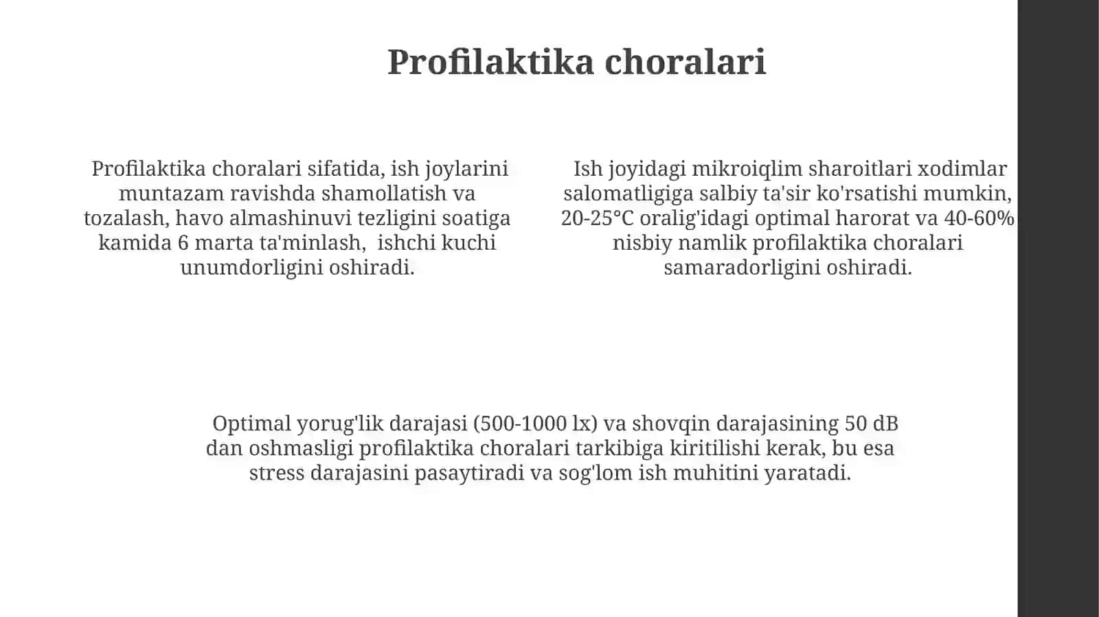 Ish joyining mikroiqlim sharoitining inson tanasiga ta'siri 4