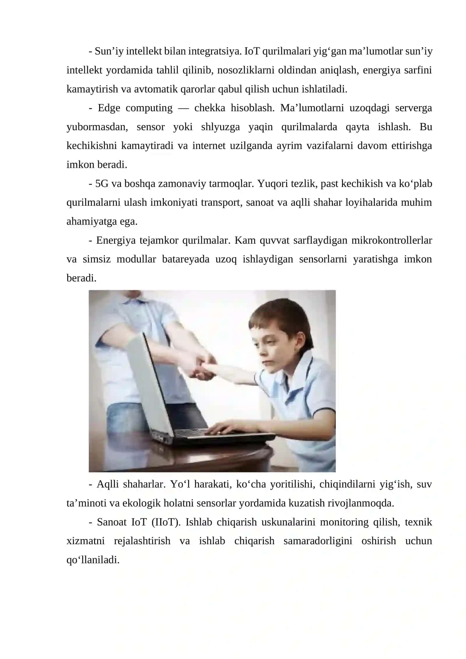 INTERNET ASHYOLARINING ASOSIY TUSHUNCHALARI VA ATAMALARI, INTERNET ASHYOLARINING RIVOJLANISH TENDENSIYALARI 4