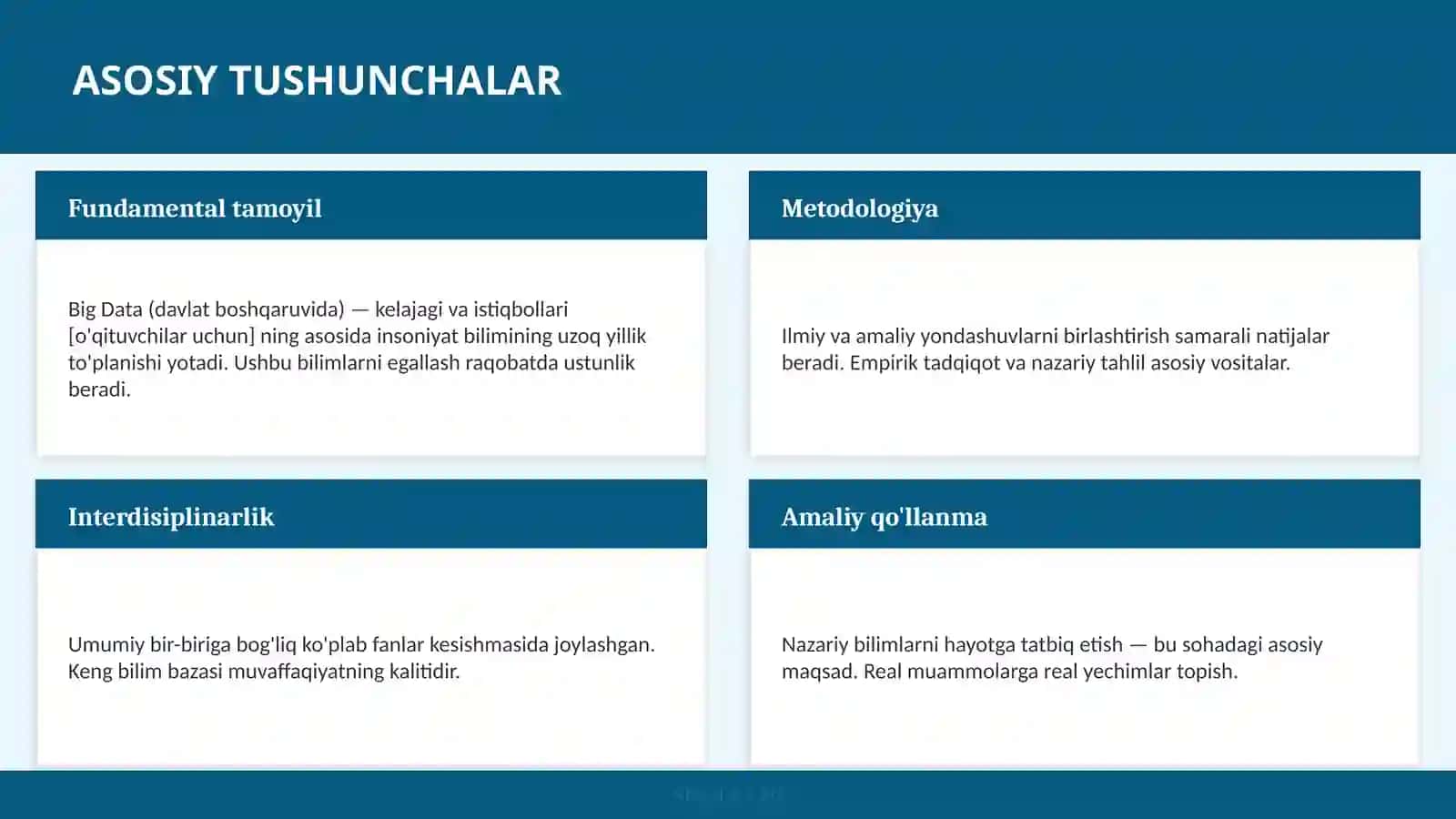 BIG DATA (DAVLAT BOSHQARUVIDA) — KELAJAGI VA ISTIQBOLLARI [O'QITUVCHILAR UCHUN] 4