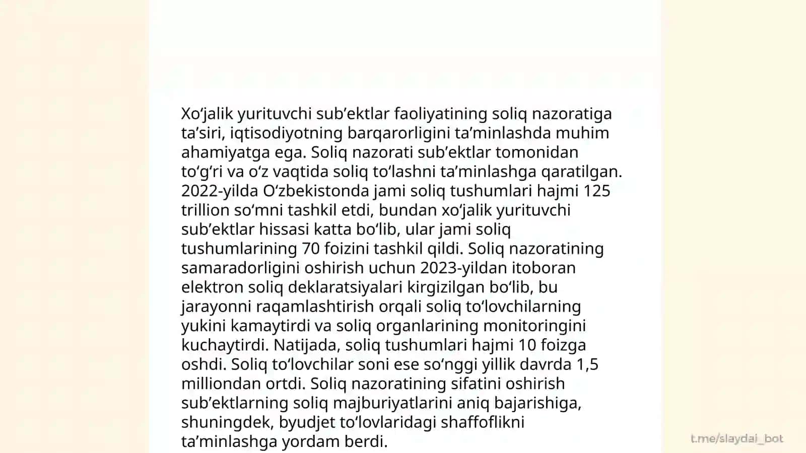 Xoʻjalik yurituvchi subʼektlar ustidan soliq nazoratini tashkil etish asoslari 4