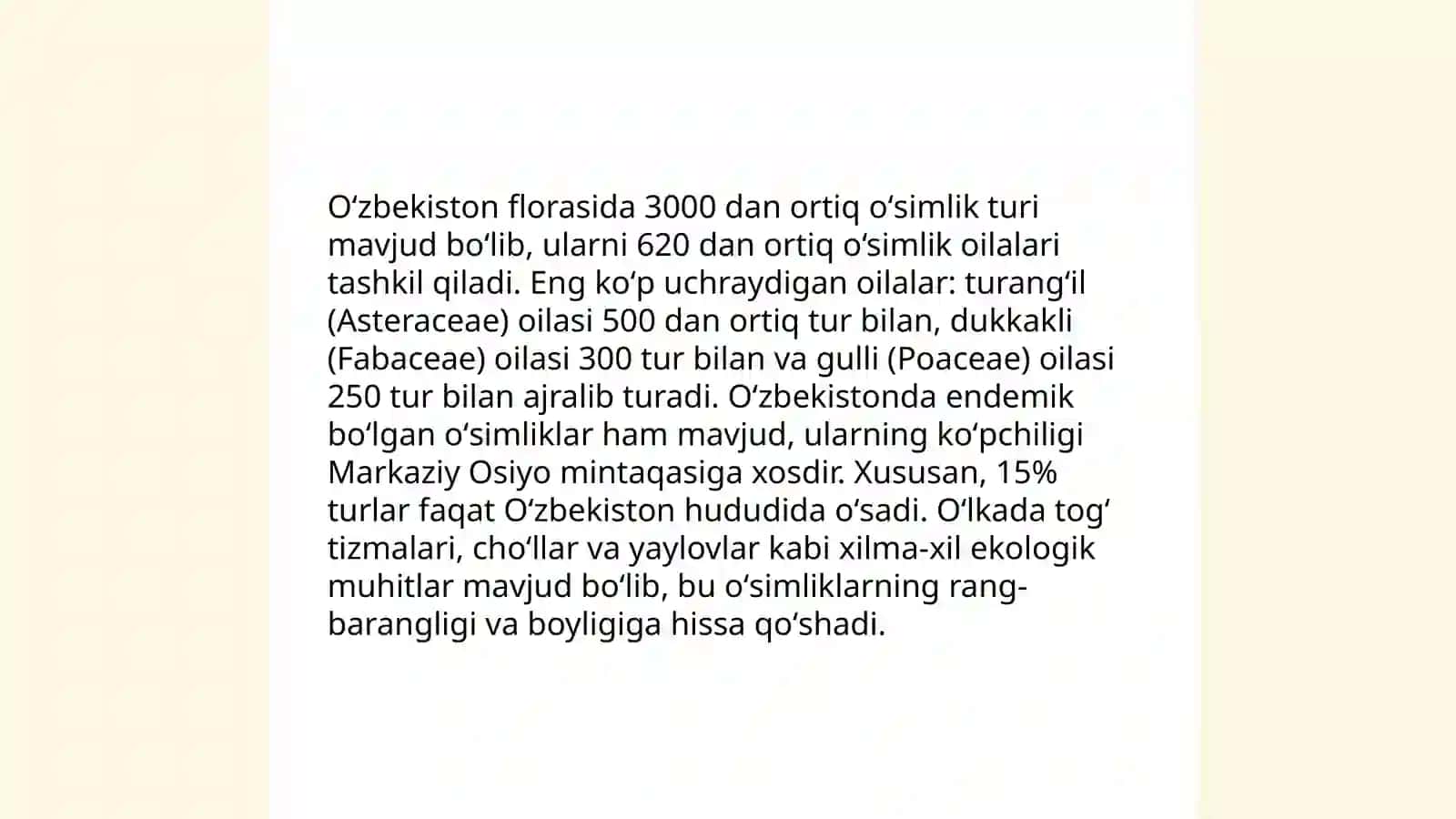 O’zbekiston florasining hayotiy shakllari va xilma-xilligini tahlil etish 4