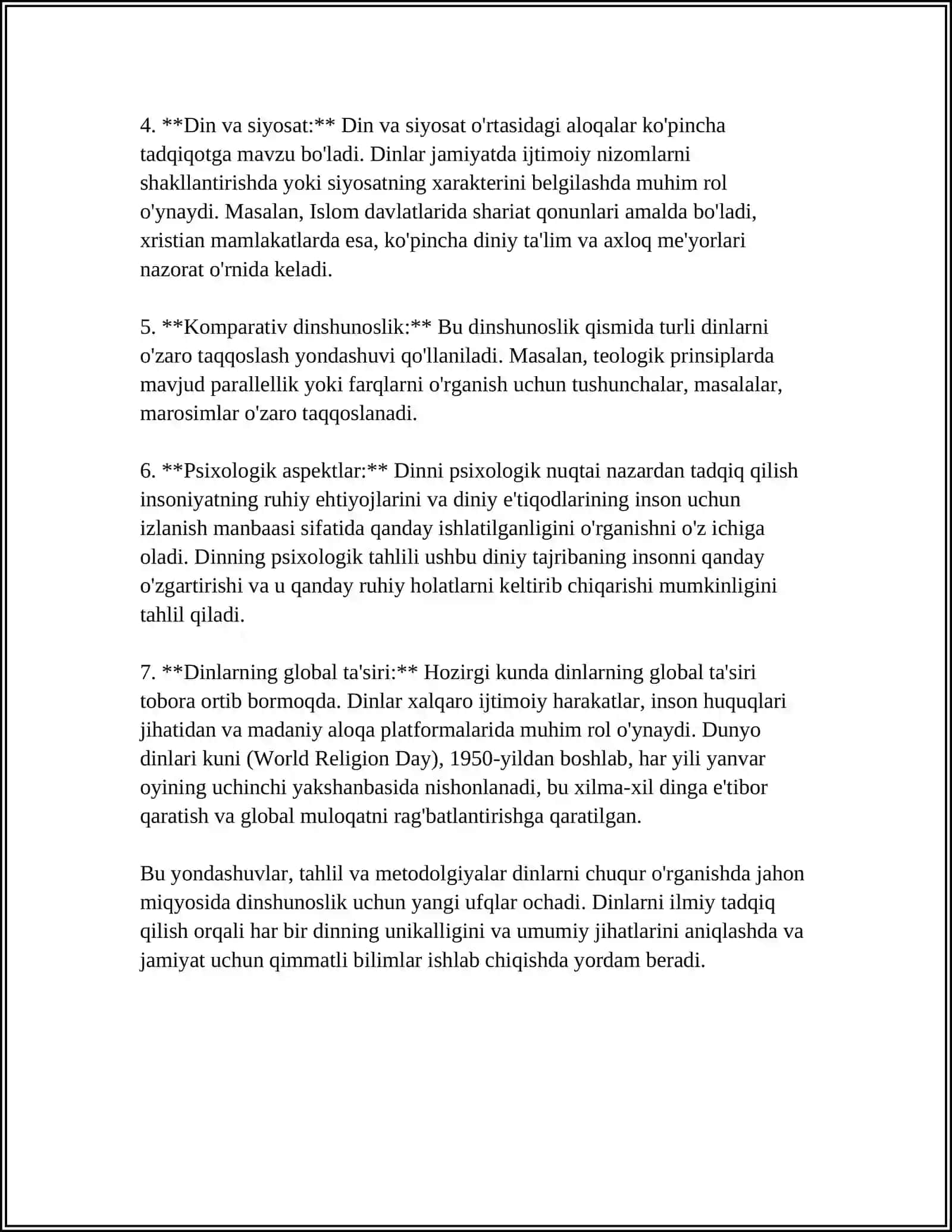 DINLARNING TADQIQ ETISH METODOLOGIYASI: TEPOLOGIK, TARKIBIY-FUNKSIONAL,GENETIK,TAHLIL,QOYOSIY DINSHUNOSLIKNING METODLARI 4