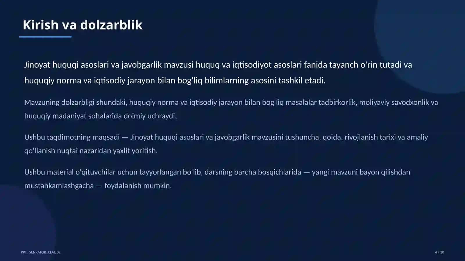 Jinoyat huquqi asoslari va javobgarlik (10-sinf) 4
