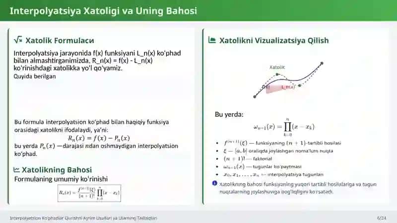 Interpolyatsion Ko'phadlar Qurishni Ayrim Usullari va Ularning Tadbiqlari 4