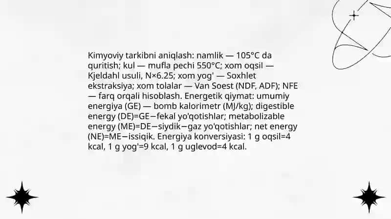 Sanoat qoldiq ozuqalarninh ozuqaviy qiymati va xayvonlarni oziqlantirishdagi axamiyati 4