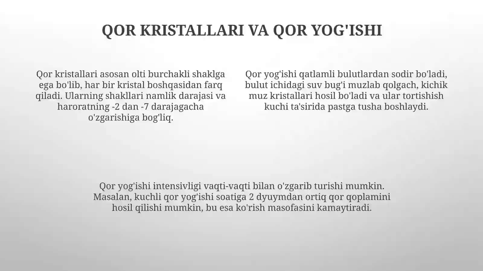 Qishki manzara, qorning xususiyati haqida suhbat 4