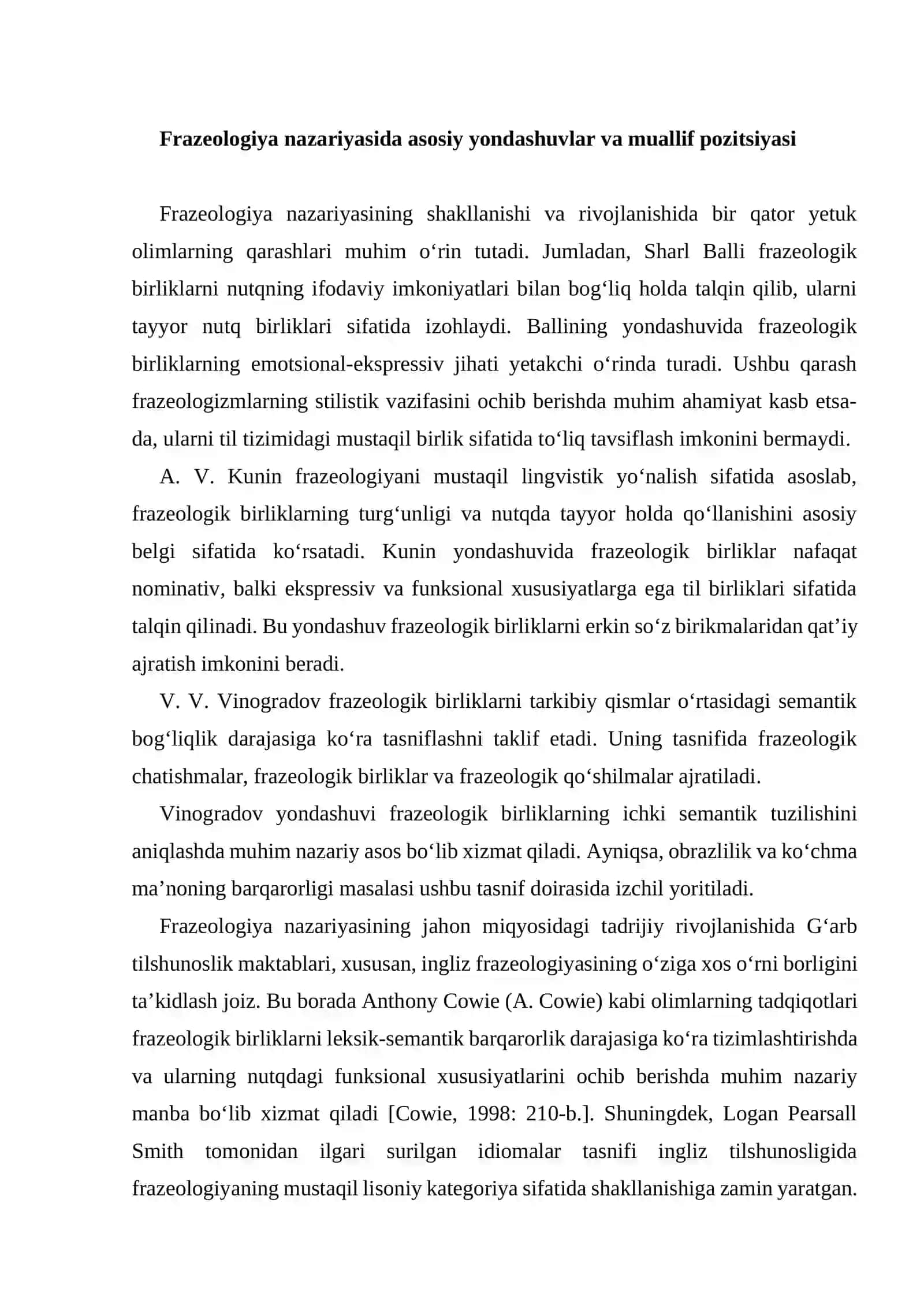 Frazeologizm tushunchasi va uning tilshunoslikda o‘rganilishi 4