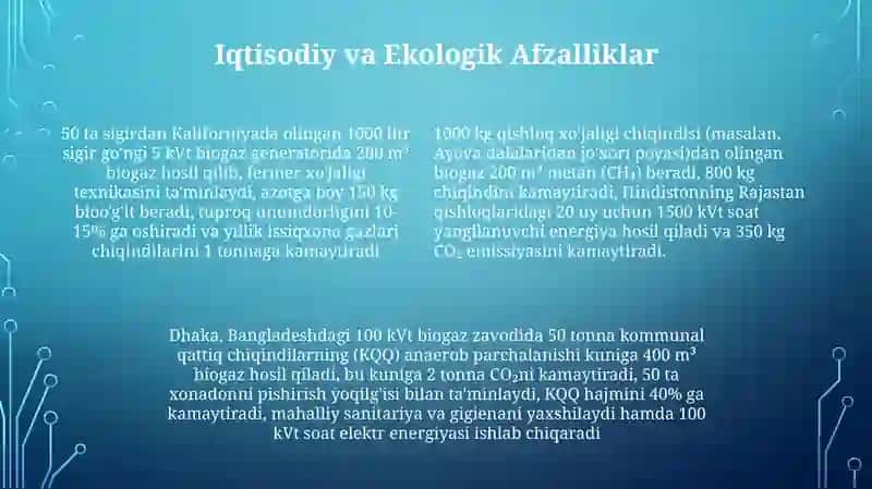 Biomassa (chiqindilar) dan biogaz olish biotexnologiyasi 4