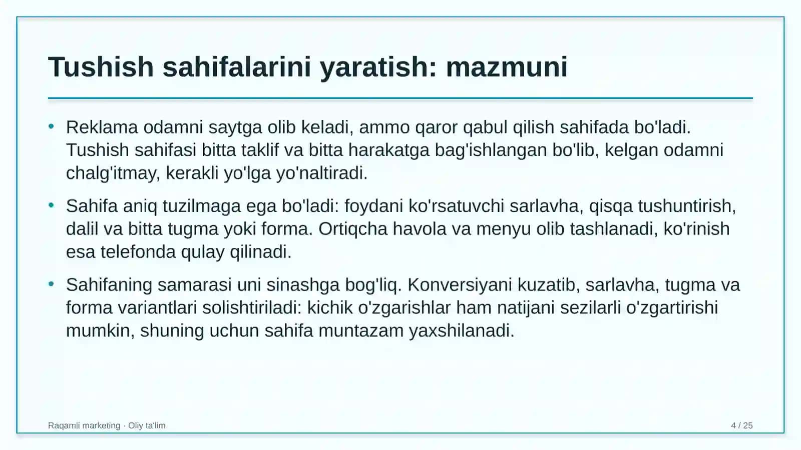 Kir yuvish xizmatida tushish sahifalarini yaratish 4