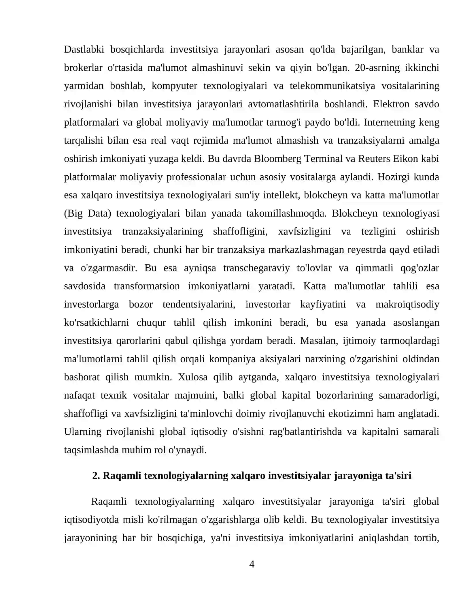 Xalqaro investitsiya texnologiyalari 4