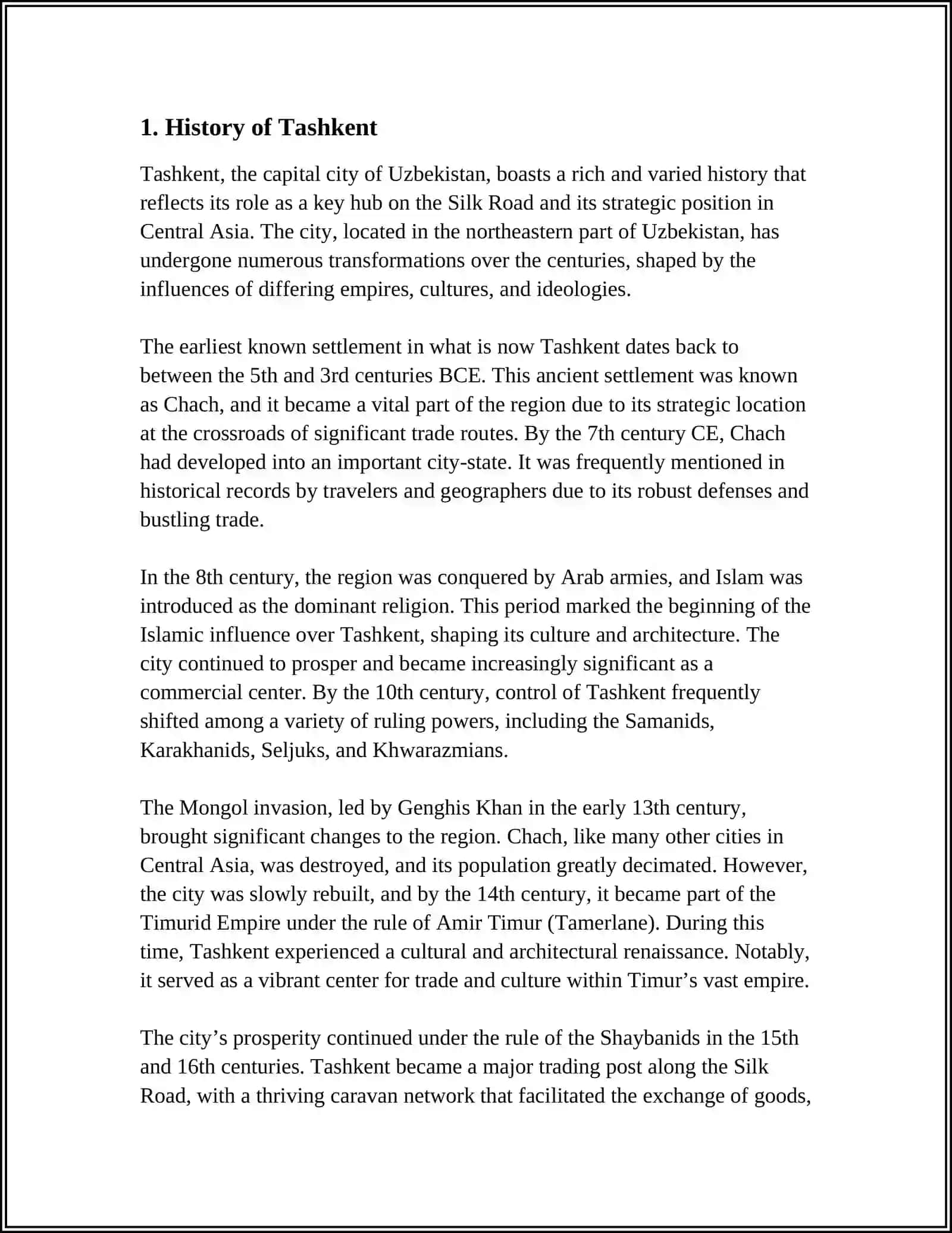Tashkent History Course 4